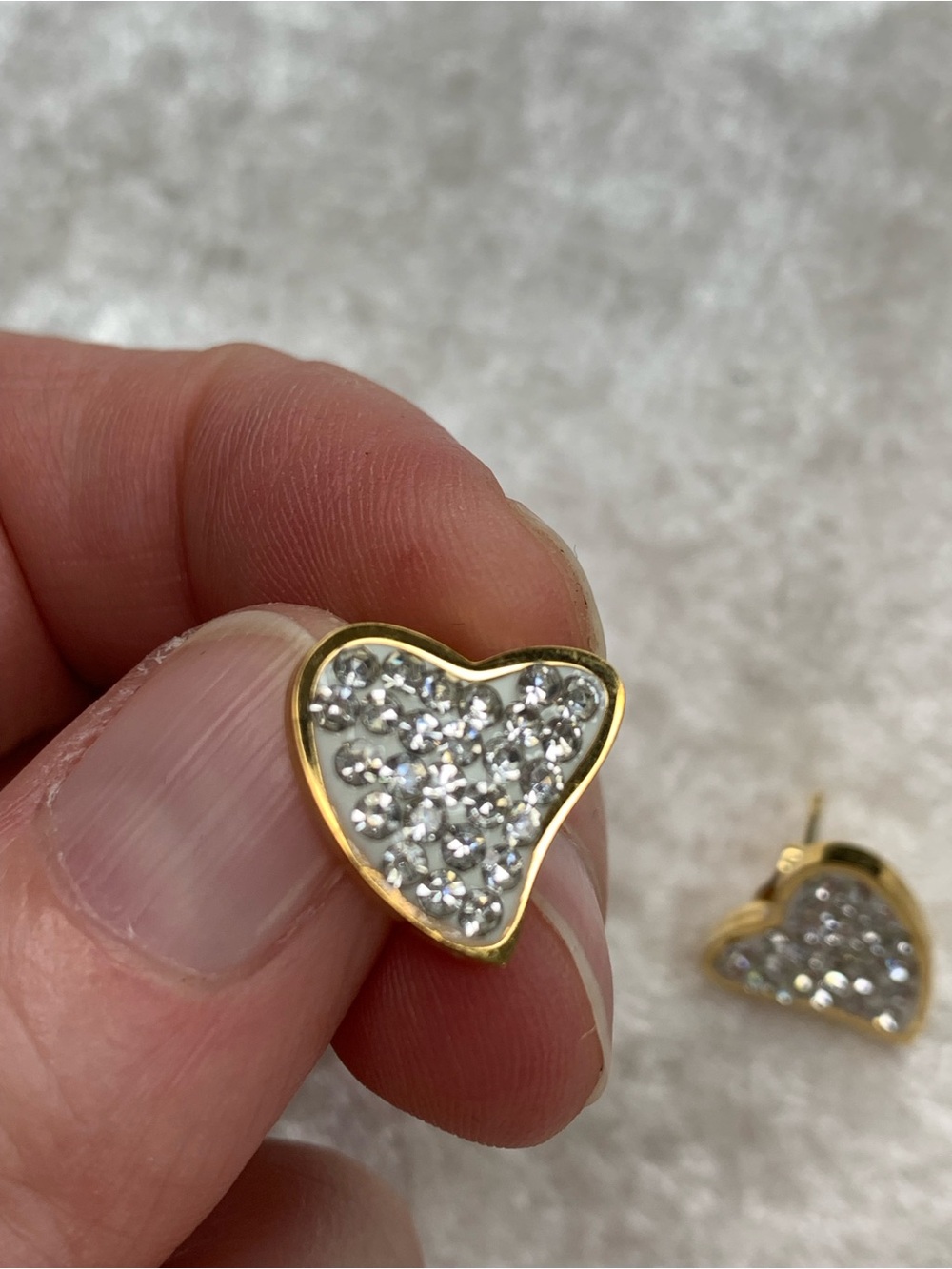 NWOT 18KGold layered/bonded CZ Heart l necklace/bracelet & earring set - Picture 4 of 16
